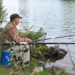 Angler über die Schulter geguckt